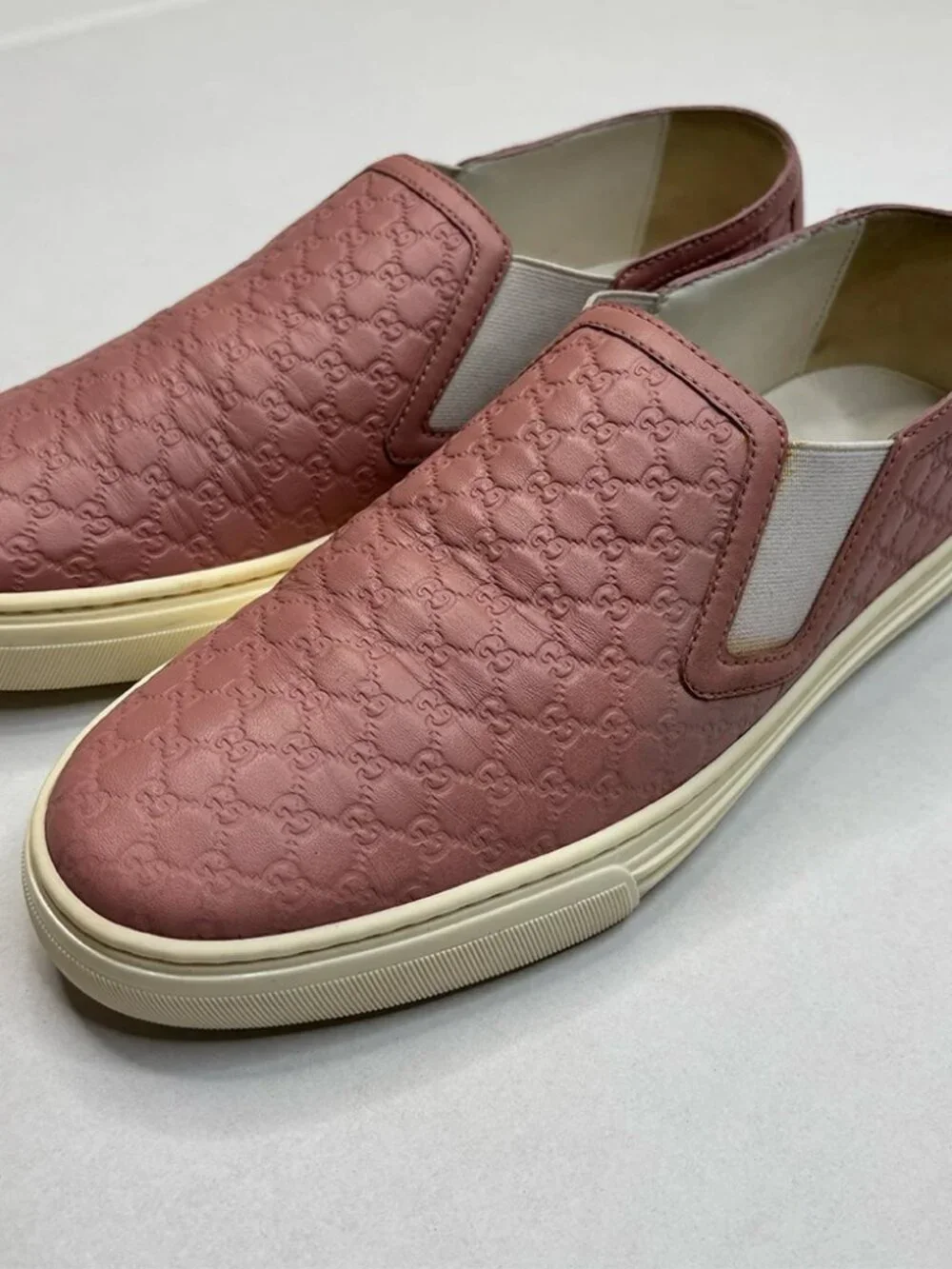 Gucci Women Soft Pink Micro Guccissima Leather Loafer Sneaker US 8 - Picture 7 of 8